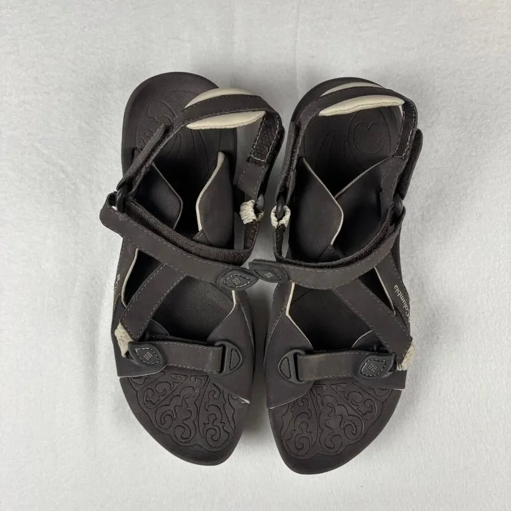 Columbia Brown Leather Hiking Sandals Womens 8 Outdoor Trail Sport Adjustable